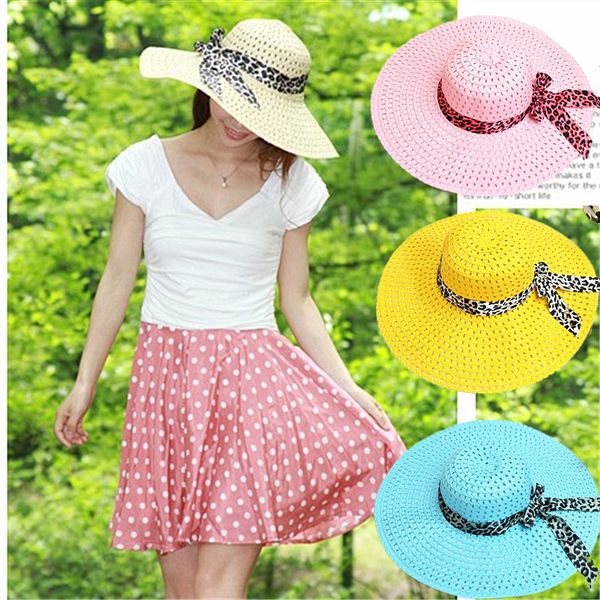 

2020 hollowed-out big edge beach ribbon bow straw sunscreen big eaves straw hat foldable sunscreen hat, Blue;gray
