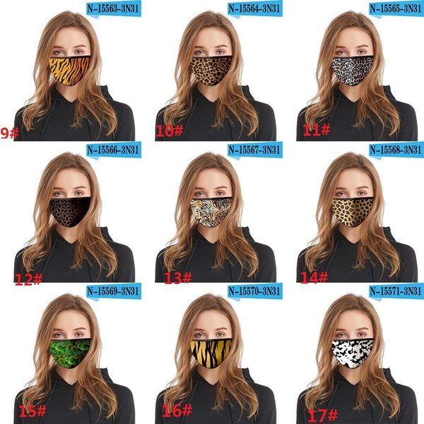 

washable cotton leopard face mask animal printing dustproof mouth mask resuable protetive mask 17 styles choose hh9 3044 msoar e2008