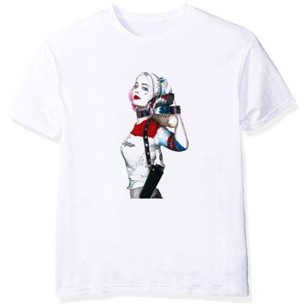 

fashion suicide squad harry quinn men's t-shirt, summer short-sleeved clothing, men's fashion shirt, Gray;blue