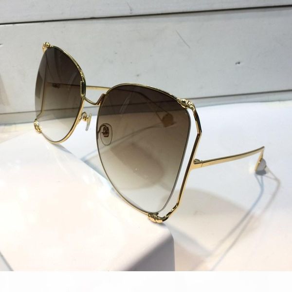 

luxury 0252 sunglasses women designer popular fashion big hollow frame summer style uv protection lens come with case, White;black