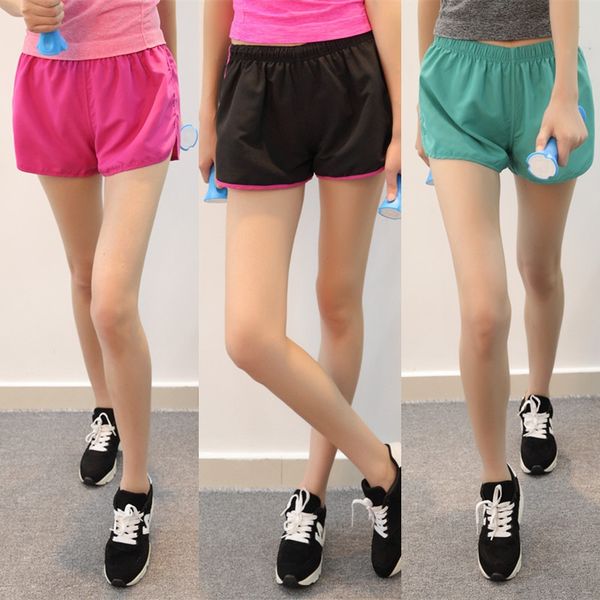 

women's and sports quick-drying shorts yoga fitness training pants running sports outdoor single-layer shorts, Black;red