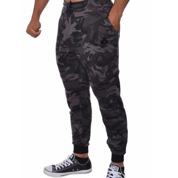 

2020 fashion men gyms pants joggers fitness casual long pants men workout skinny sweatpants jogger tracksuit cotton trousers, Black