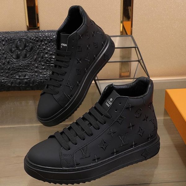 

new arrival mens shoes fashion classic designer footwears manner schuhe casual lace -up high plus size men shoes sale, Black