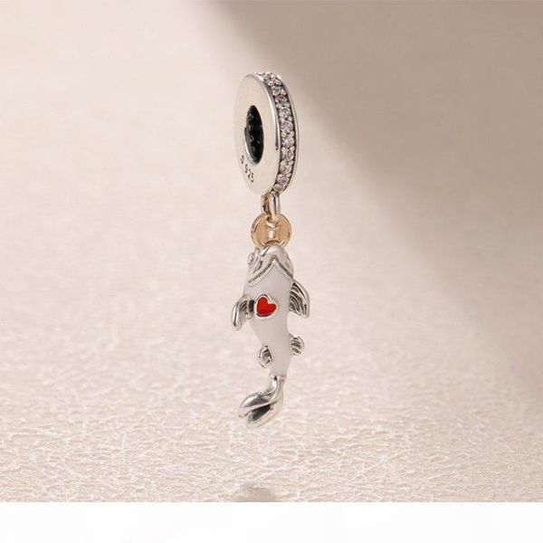 

2019 new fit pandora sterling 925 silver beads necklace springtime diy red carp fortune silver pendant women necklace jewelry wholesale, Black