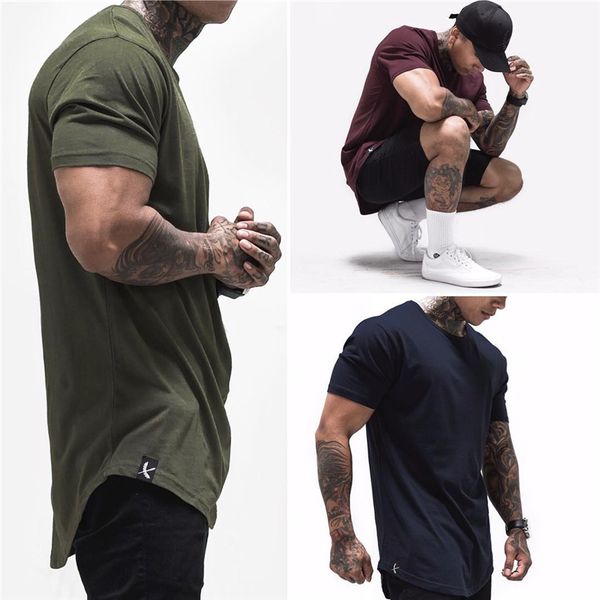 

men's t-shirts 2021 cotton t shirt men breathable t-shirt homme gyms fitness summer fashion tight, White;black