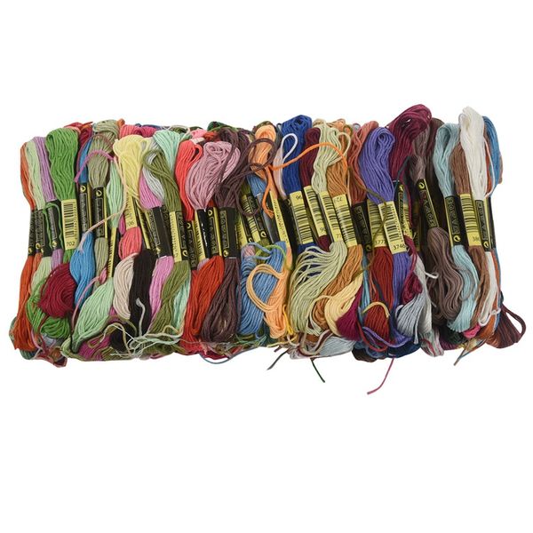 

200 skeins of multicolored yarn for cross needle embroidery crocheting, Black