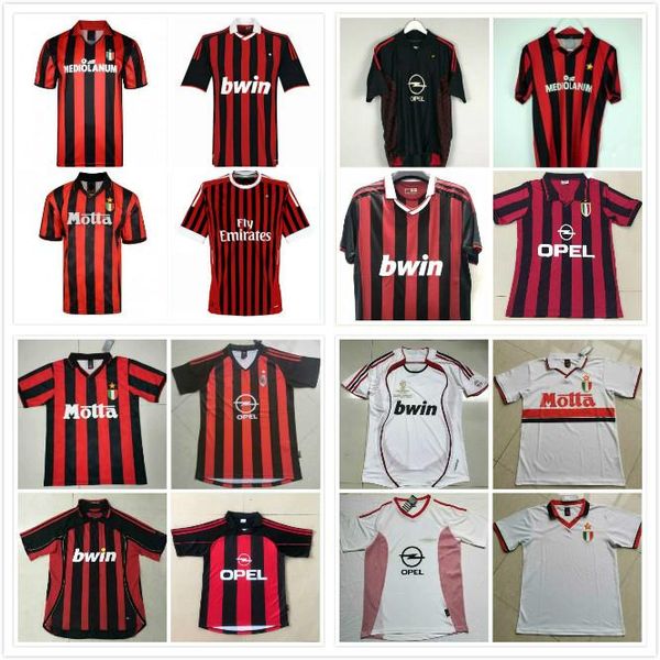 

1991 96 02 03 04 milan retro soccer jerseys seedorf gattuso shevchenko gullit maldini baresi ronaldo gilardino league man shirts quality, Black;yellow