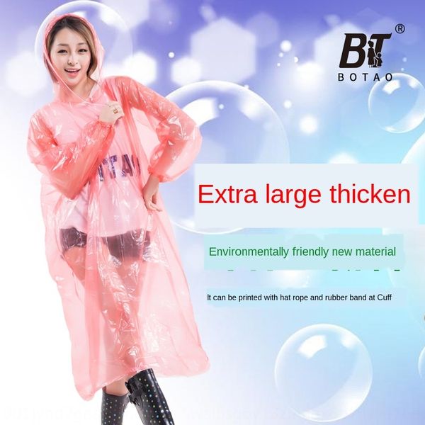 

bd7xx bt pe extra-large disposable one-piece protective pullover pullover raincoat outdoor lightweight hiking single poncho protective, Black