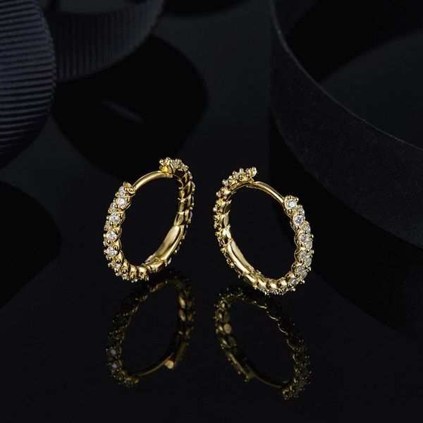 

sljely real 925 sterling silver yellow gold color soleil mini hoop earrings cubic zirconia stones monaco women monaco jewelry, Golden;silver