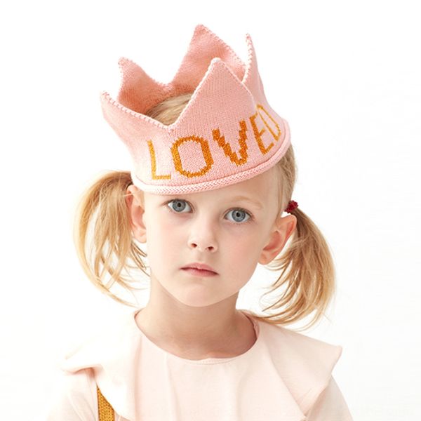 

ins color love empty simple crown infant new year knitted hat knitted hat, Blue;gray