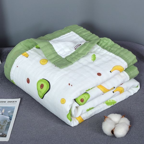 

owpjh pure cotton class a combed yarn cloth printing high-density six-layer bath towel cartoon color wide edge covered children's quilt