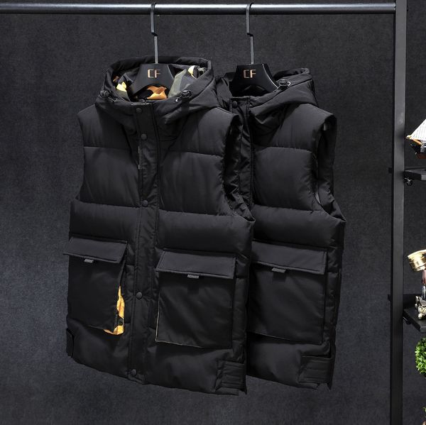 

extra large size ma jianan keep cotton-padded man warm men's coat fat man plus fat large sleeveless warm vest cotton-padded jacket, Black;white