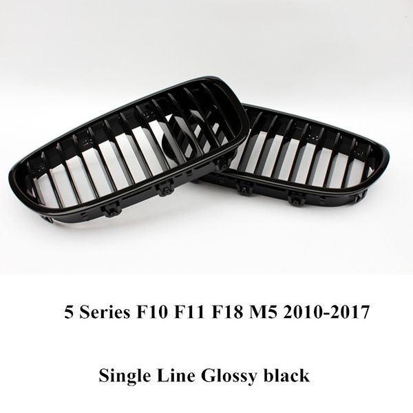 

right & left 1-slat carbon fiber front racing grill grille for 5 series f10 f11 f18 m5 2010-2017 abs glossy black car of grille