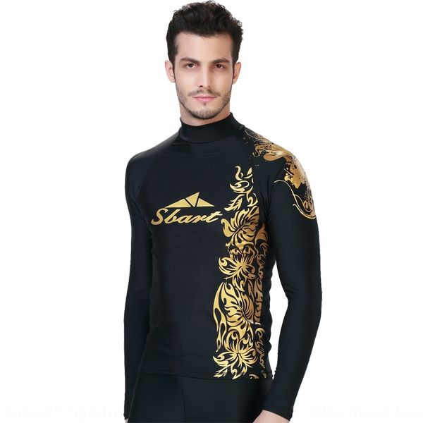 

yongrui thin jacket sports surfing swimming suitjacket diving suit sunscreen long sleeve diving suit men's split, Gray;blue