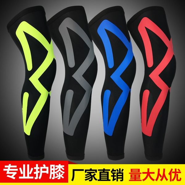 

3zkew sports kneepad compression elastic protective large and small protection pantyhose protection leg cover outdoor basketball football ri, Black;gray