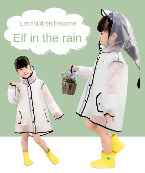 

eva transparent thickened waterproof for children kindergarten students jumpsuit body cloak poncho cloak for boys and children