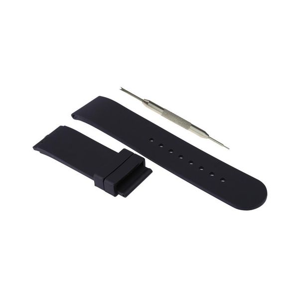 

mdnen watch band 22mm fits for boat u1001 black rubber watch band strap | spring bar tool, Black;brown