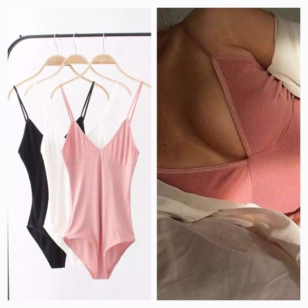 

ins 17 spring and summer new european and american style celebrity inspired deep v slim slimming one-piece camisole womens shirt womens, Black;white