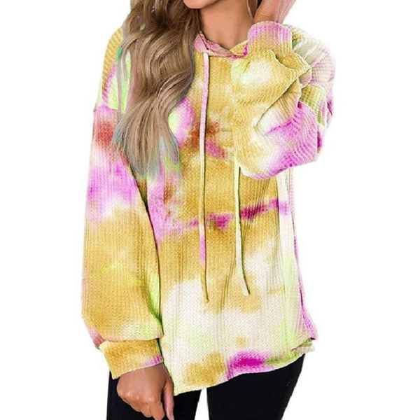 

women's hoodies & sweatshirts missky spring autumn sweatshirt streetwear hoodie loose long sleeve hooded tie-dye printing female, Black