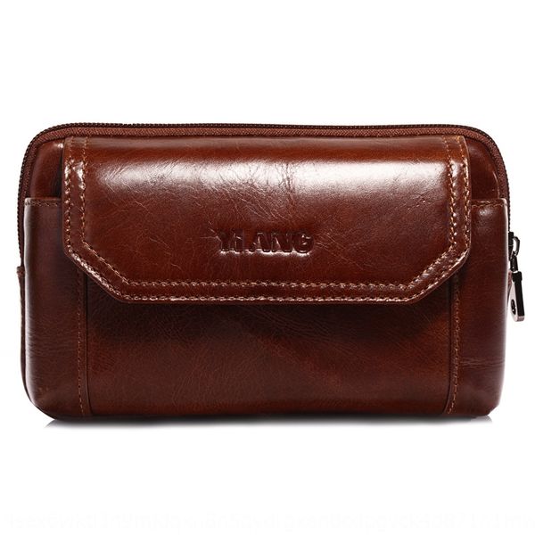 

men's mobile phone mobile phone bag running bag layer cowhide wearing belt horizontal multi-functional multi-layer tidal style