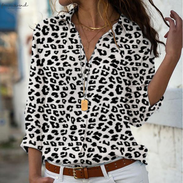 

women plus size loose print v neck print blouse pullover dames kleding shirt camisa femenina 5xl, White