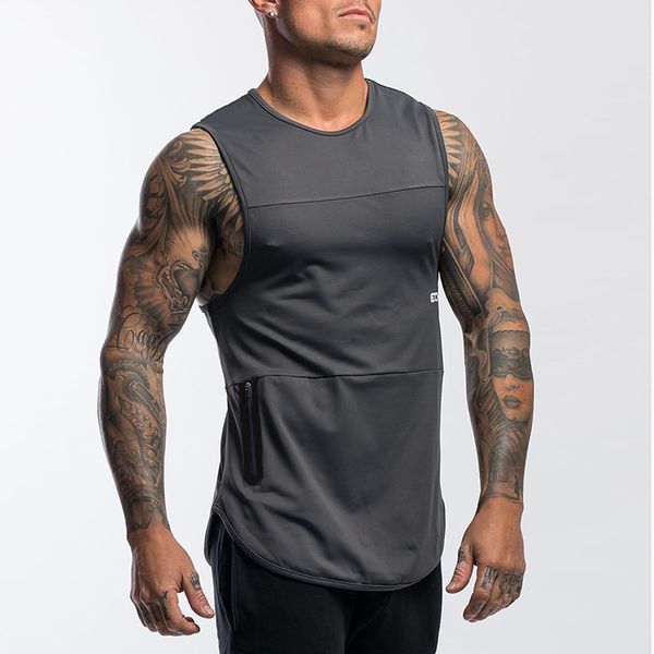 

running jerseys solid compressiom sleeveless gym tanke men fitness sport vest quick dry sports tshirt workout clothing, Black;blue