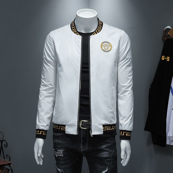 

new fashion men autumn fear of god men floral jackets slim fit male coats clothes windbreaker sweatsuit jogging military map medusa jacket, Black;brown
