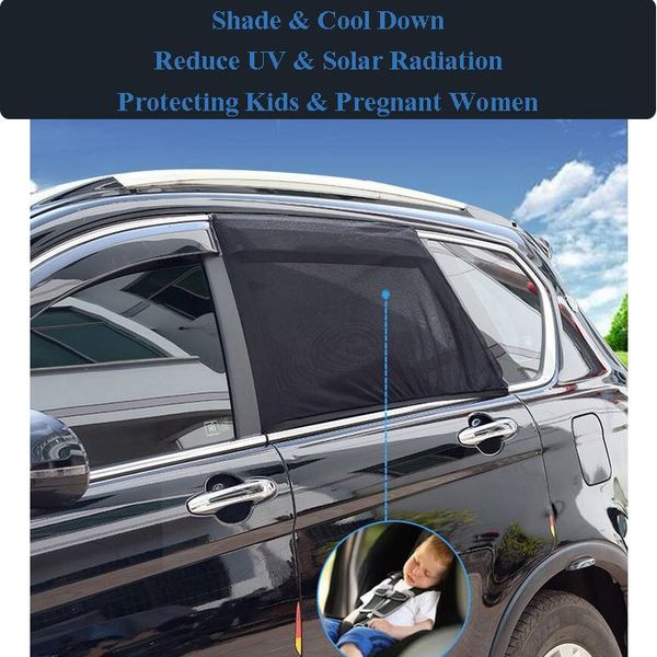 

2pcs car sun shade uv protection car window sunshade curtain side window mesh sun visor summer protection film black