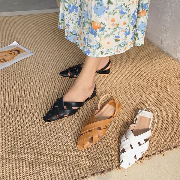 

квартиры сандалии летом сандалии пятки платформы sandalen дам 2020 chaussure pour femme эспадрильи sandalias женщина обувь, Black