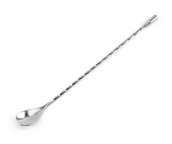 

2020 304 stainless steel long spoon cocktail stick bar cocktail stir stick long spoon cold drink spoon bar tool