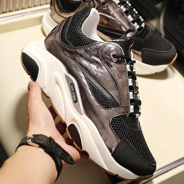 

sports men 's shoes b22 canvas and calfskin sneaker vintage outdoor walking shoes lace -up casual men shoes chaussures de sport pour h, Black