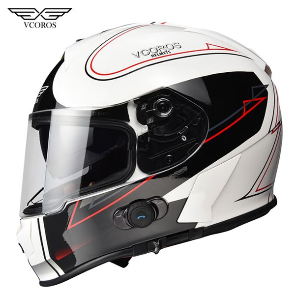 

vcoros bluetooth full face motocycle helmet with double lens man woman capacete de motocicleta dot approved