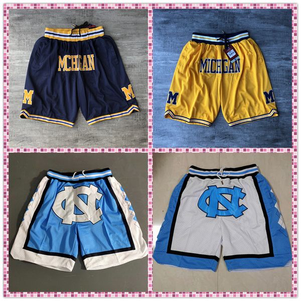 

ncaa size s-xxxl embroidery fitness michigan wolverines shorts sweatpants north carolina with zipper pocket sportwear pants, Black