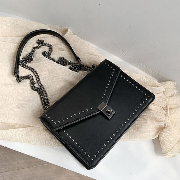 

pu leather small shoulder messenger bags for women 2020 chain rivet lock crossbody bag female travel mini bags