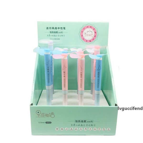 

cooling fan portable pocket 2 in 1 handheld pen mini fan outdoor travel marker stationery for school creative pen office supplies wholesale, Blue;orange