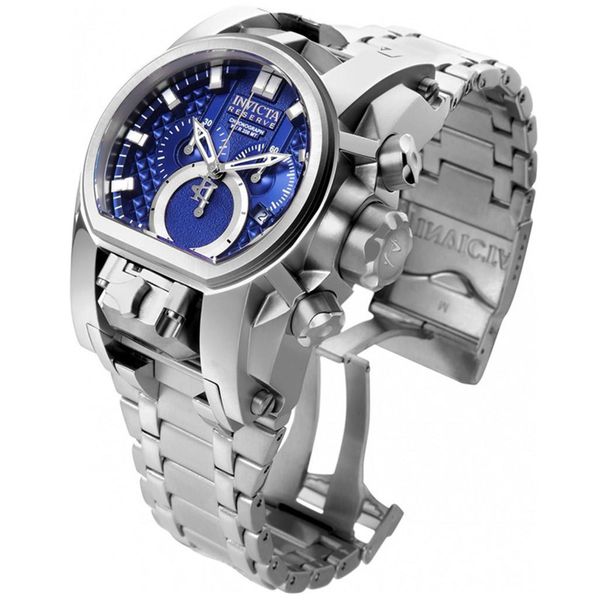 

u1 factory wholesale men invicta watches fashion blue dial stainless steel reserve model 25207 optimal mens gift watch, Slivery;brown