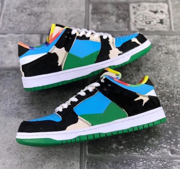 

2020 новые стрейнджлав х sb dunk pro мужской кожи повседневной обувь женщин мужской низкого стиль дизайнер обувь группа мужчины тапок, Black