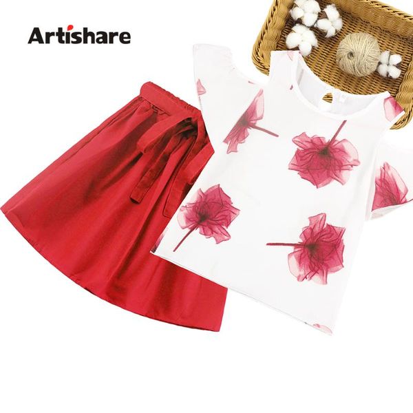 

kids clothes floral print tshirt + shorts pants 2 pcs clothes girls off shoulder for girls casual summer, White