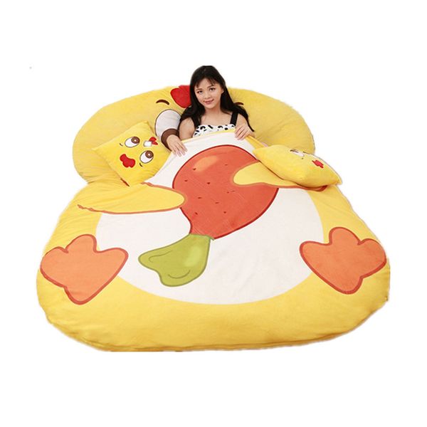 

dorimytrader cartoon chick bed plush soft animal chick beanbag tatami carpet sofa mat sleeping bag for children gift decoration dy60844