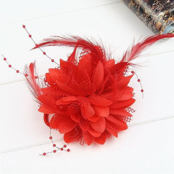 

bride p headdress web celebrity holiday feather floral headdress hairpin latin dance performance children's hair accessories, Slivery;white