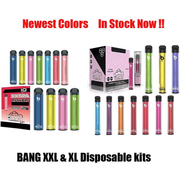 

BANG XL XXL 600Puffs 2000Puffs Одноразового Vape Pen Предварительно заполненный 2мли Бобы 450 / 800mAh Испаритель х Cigs Starter Kit Xtra Puff Бар Vapor устройств