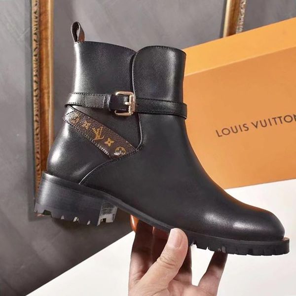 

luxury ankle boots luxury wedge chaussures de femme leather big size lady womens shoes casual vintage bottes femmes lady fast shipping, Black