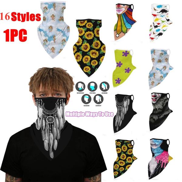 

fashion face mask ear hanging tube scarf wrap balaclava cycling bandana neck gaiter outdoor headwear camping hiking accessories, Black