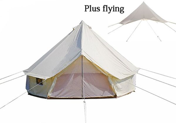 

danchel beige white oxford bell tent with flying