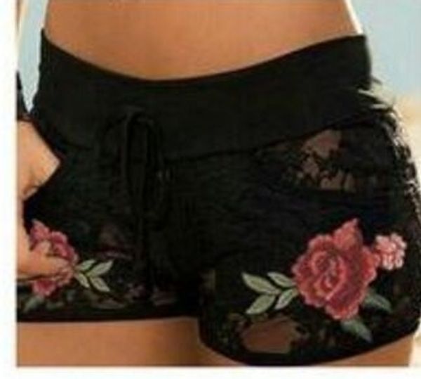 

embroidered rose shorts and women's boxer embroidered rose shorts and underwear underwear women's boxer, Black;white