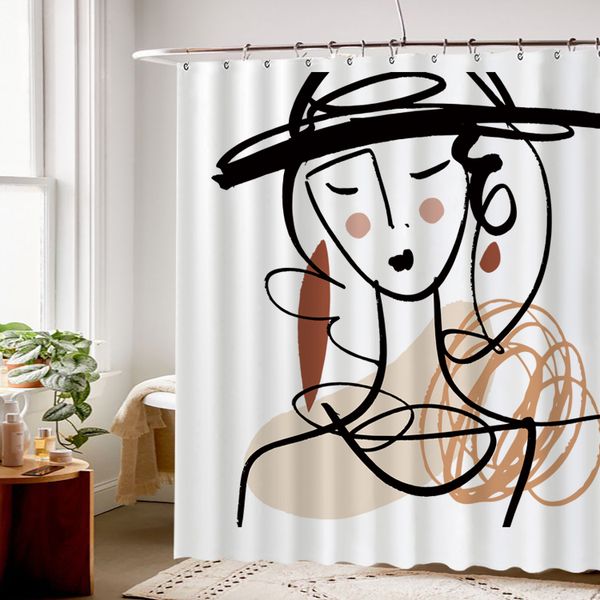 

bathroom sets shower curtain set minimalist line girls bathroom shower curtain abstract line partition curtain bath waterproof bathr
