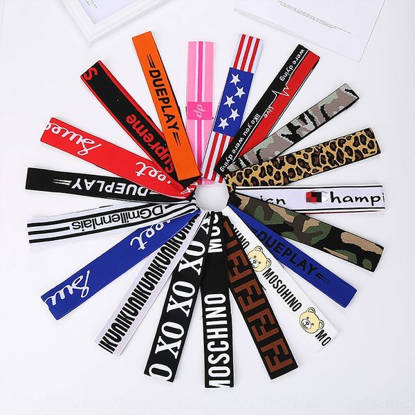

qvrt1 small sports children korean new personalized letters headscarf hair band anti-skid sweat-absorbing hair band yoga running sweat-guidi, Slivery;white