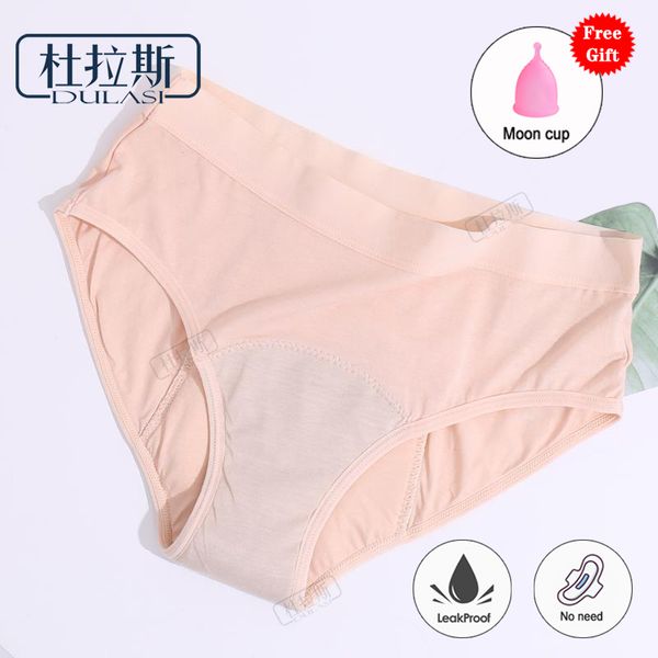 

women's panties period leak pure black menstrual (moon) underwear four layers leakproof woman mid waist dulasi, Black;pink