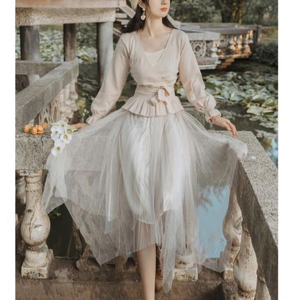 

knitted slim dress 2020 autumn and winter new elegant v-neck knitted mesh stitching was thin temperament long-sleeved dress, Black;gray