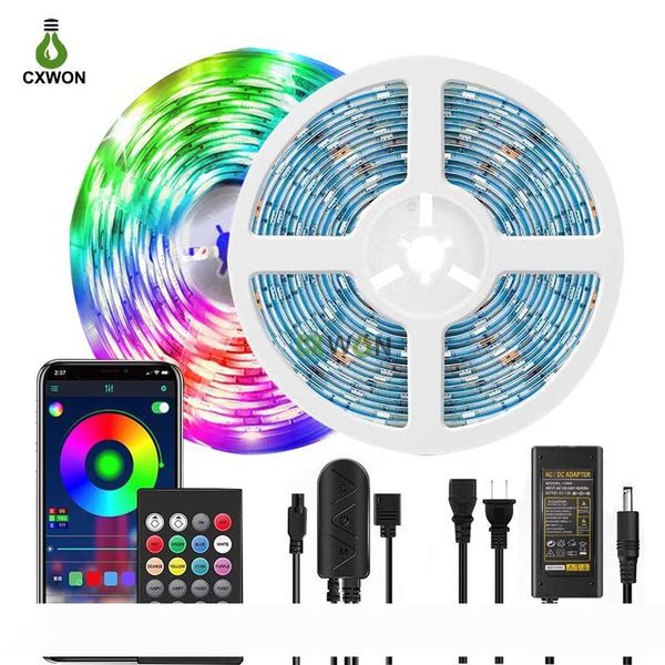 

Bluetooth LED Strip Lights Wireless Smart App Controlled Light Strip Kit 16.4ft 32.8ft 30Leds M 5050 LED Lights Adapter Included